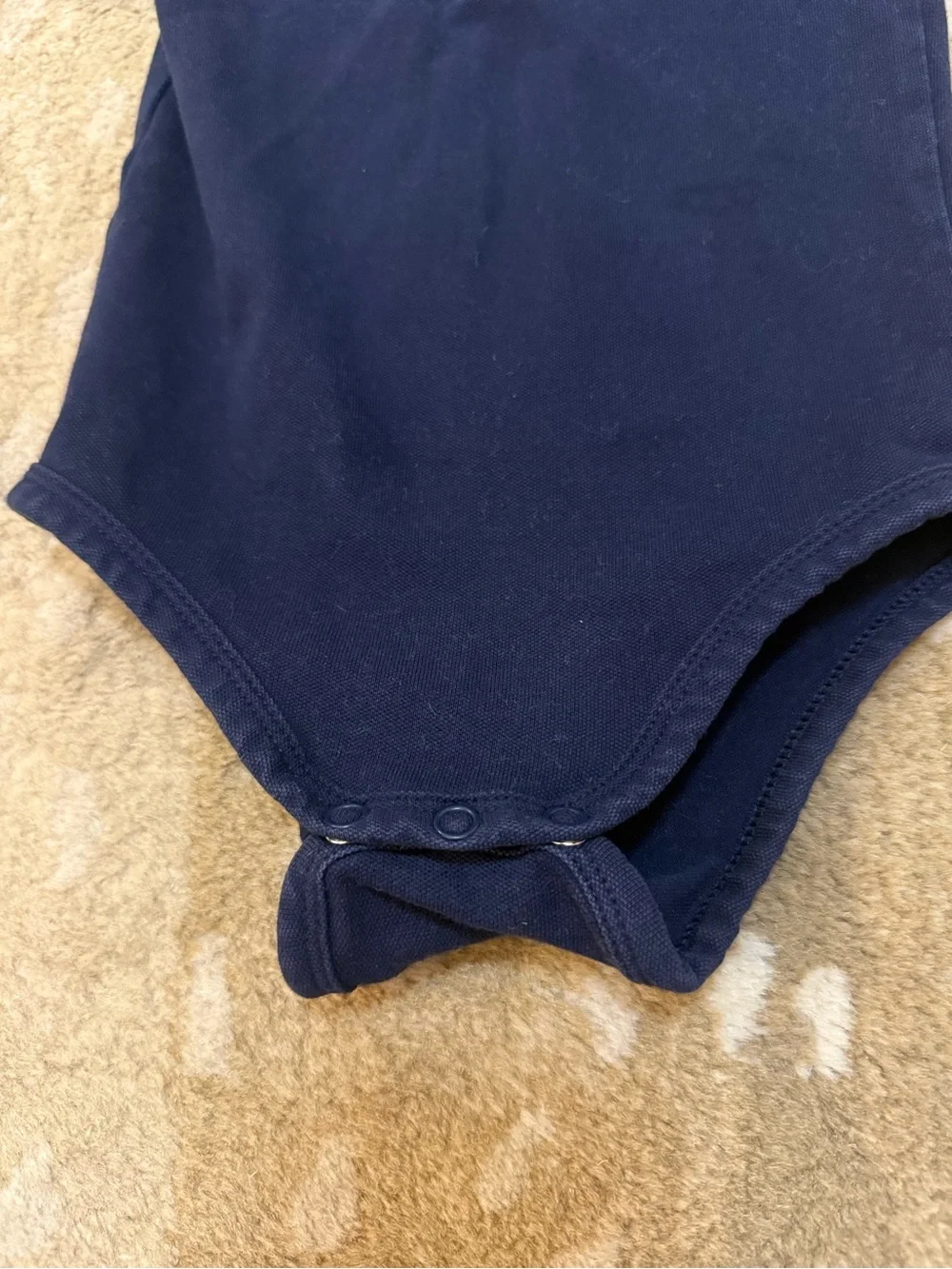 Jacadi Paris Baby Boys Navy Polo Bodysuit 24M 88cm Cotton Embroidered Logo